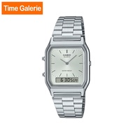 CASIO Vintage Silver Stainless Steel Band Men/Women Watch AQ-230A-7A