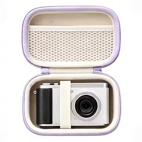 Portable Camera Case PU EVA Hard Shell Velvet Lining Mesh Pocket Wrist Strap for EX W Nikon S Series