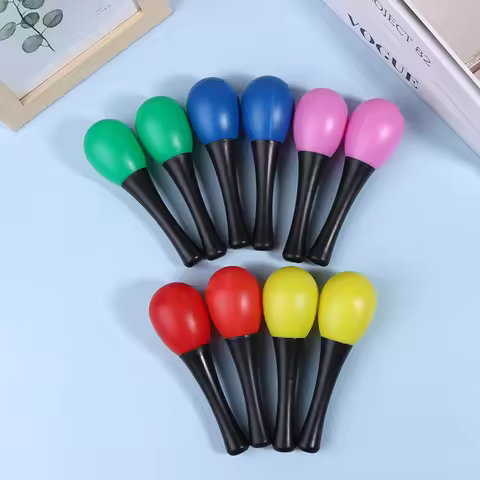 2Pcs Plastic Maracas Sand Hammer Rattle Shaker Percussion Musical Instruments Toys For School Percus