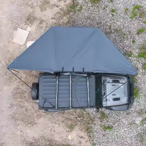 4x4 Outdoor Camper Awning Quick-Install Expandable 180-Degree Side Awning Roof Tent Waterproof Frees