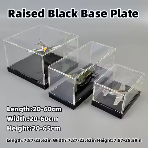 Black Thickened Base Easy Assembly Clear Acrylic Display Case Stand Dust Cover for Collectible Souve