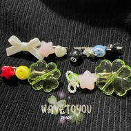 Beaded Hair Clip Beads | Hairpin | Beaded Hair Clips | Clover Ribbon 8ball | Igari Y2K Style Accesso