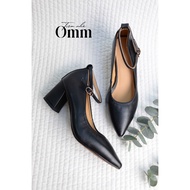 Omm DT03 ship Genuine cowhide square heel women's shoes, all 4cm and 6cm Goods