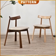 PATTERN Modern Simple Solid Wood Dining Chair with Cushion | Study Chair | Kerusi Makan Kayu
