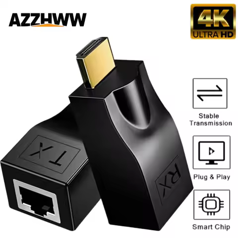 4K HDMI-compatible to RJ45 Extender HDMI-compatible Extender Over Ethernet Cat 5e/6/7/8 Cable HDMI-c