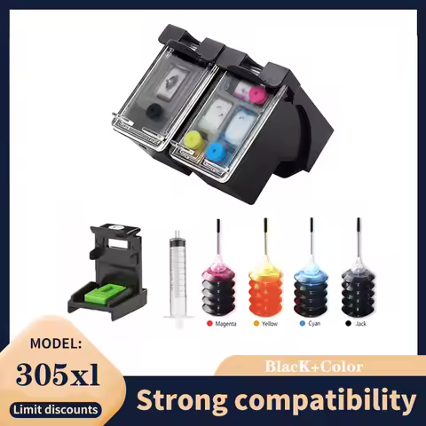 vilaxh 305XL Remanufactured Ink Cartridge For HP 305 XL HP305 Compatible DeskJet 2723 2724 2729 2732