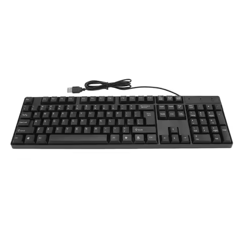 104 Keys USB Wired Keyboard English/Russian/Spanish/French Language Ergonomic Design Gaming Keyboard