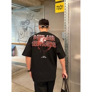 44 LABEL GROUP Pure Cotton Men's Short-Sleeved T-Shirt Trendy American Letter Printed Half-Sleeved T