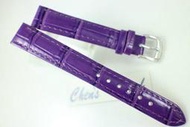 錶帶屋 LIMA 義大利進口牛皮壓鱷魚紋真皮錶帶亮面亮紫色 20mm 18mm 16mm 14mm 12mm