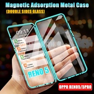 Case Tempered Glass Magnetik Adsorpsi Logam Untuk Oppo Reno5 Reno 5pro