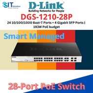 D-LINK DGS-1210-28P 193W POE 28-Ports (24 Port Gigabit + 4 Port SFP) Web Smart Gigabit Switch