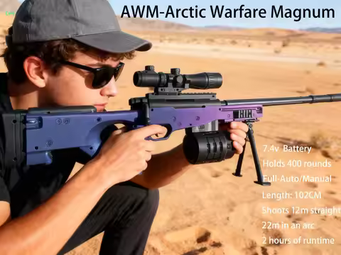 AWM Automatic EBB Gel Blasters Gun with Recoil - High Speed Full Auto Gel Ball Blaster, 300+ Rounds 