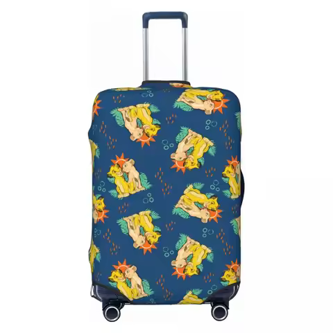 Custom Funny Lion King Hakuna Matata Cartoons Luggage Cover Protector Dust Proof Travel Suitcase Cov