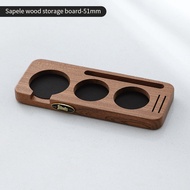 BINCOO Coffee Tamper Base Walnut Storage Board Powder Dispenser Coffee Utensil Set
