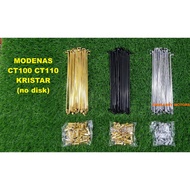 MODENAS CT100 CT110 KRISTAR 10x161-17 FRONT REAR SPOKES DRUM BRAKE NO DISK LIDI JEJARI RIM DEPAN BEL