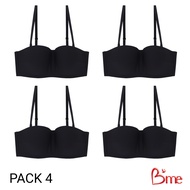Bme เสื้อชั้นในไร้โครงถอดสายได้ รุ่น ME1C1B สีดำ (แพ็ก4ตัว)