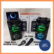 speaker bluetooth portabel lr f-2022 + mic karaoke kabel / speaker