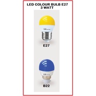 FFL LED COLOUR BULB 3WATT (E27 / B22) LAMPU WARNA