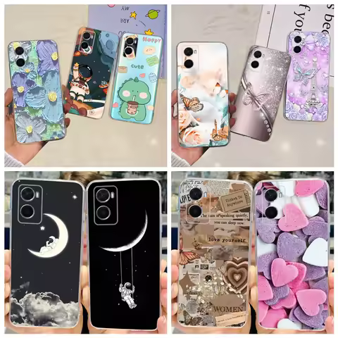 For Oppo A96 Global Version Phone Case Transparent Soft TPU Bumper Cover For Oppo A76 A36 4G Stylish