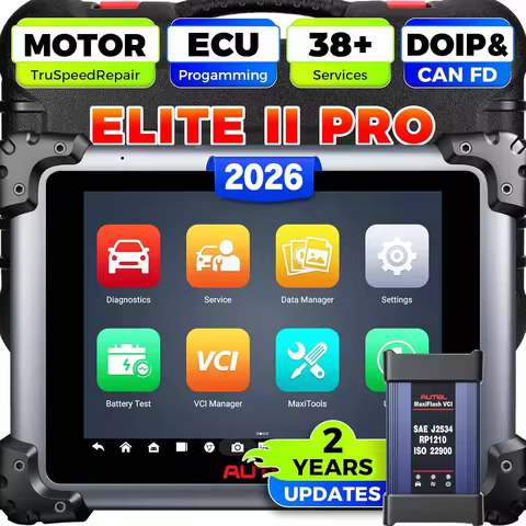 Autel MaxiSys Elite II Pro Scanner Car Diagnostic Tool J2534 Reprogramming ECU Coding Motor TruSpeed
