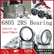 ☊✙6805 2RS Bearing 25*37*7 mm ( 10 PCS ) ABEC-1 Metric Thin Section 61805RS 6805 RS Ball Bearings 68
