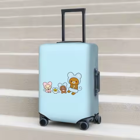 Rilakkuma Sakura Suitcase Cover Protection Elastic Travel Luggage Protector Covers for 18-32 Inch