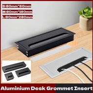 Table Grommet Cable Hole Cover Office Table Cable Hole Grommet Aluminum Black Feather Box 8x8/8x16/8