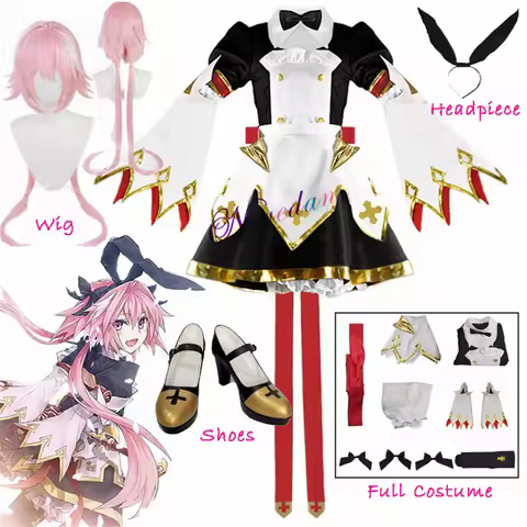 Anime FGO Fate Grand Order Astolfo Saber Cosplay Costume Wig Shoes Sword Version 3.0 Combat Gear Mai