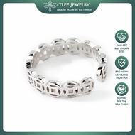 Nhẫn bạc TLEE bạc kim tiền mở trơn tài lộc TLEE JEWELRY A0338