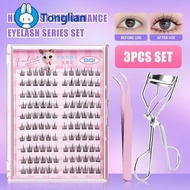 [1/3Pcs Set] BQI 100-120 Cluster False Eyelashes With Glue Self-Adhesive New Upgraded Softer Lashes 