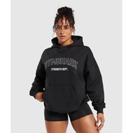 GYMSHARK Women's long-sleeved sweatshirt hoodieSTRENGTH DEPARTMENT GRAPHIC