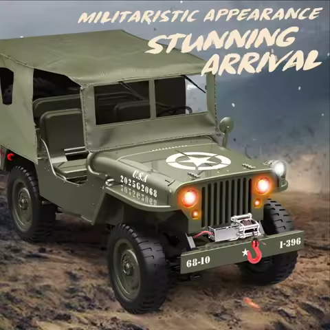 JJRC C8815 1:10 Military RC Truck 4WD Off Road Vehicle with LED Lights Proportional Control Simulati