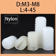 Nylon flat set screw, plastic screw, headless screw, top screw machine, M3M4M5