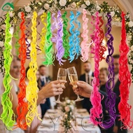 [H&L] 3D Paper Tassels | 10 Colorful Hanging Decor | Thick Wrinkle Paper Material | Lightweight & Fl