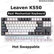 Leaven K550 Real Mechanical Keyboard TKL 80% Gaming Keyboard 87 Keys Mix Color Keycap Blue Switch 87