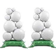 2 pcs Self Standing Golf Balloons, 59in Large Golf Birthday Foil Balloons with base, Sports Themed B