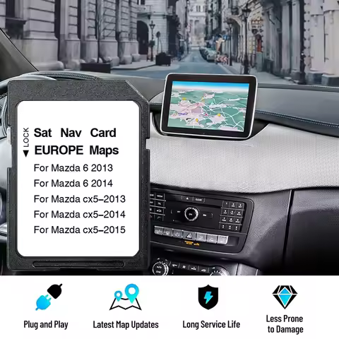 GPS Accessories SD Card for Mazda 6 CX-5 2013-2015 Vehicle Update Version 2025 Maps EU UK Navigation