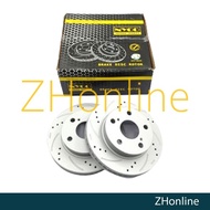 TOYOTA INNOVA 2005-2012 TGN40 - FRONT NYCO 257mm DRILLED & SLOTTED RACING BRAKE DISC ROTOR  (2pcs) N