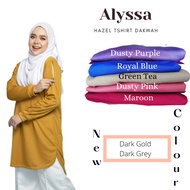 Alyssa Baju Tshirt Muslimah Jersey Labuh |Mesra Vaksin |Berpoket |A cutting| Long Sleeve HAZEL TD