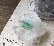 裸石 / 冰種白底青翡翠小圓餅 / A貨緬甸翡翠