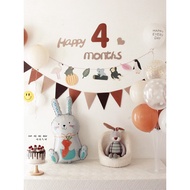 Ins Mori Series Baby Double Full Month Hundred Days 4 Months Balloon Decoration 120 Days Half Years 