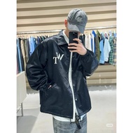 WTAPS 24AW Silk Fabric Jacket Letter Logo Embroidered Design Jacket Lapel Baseball Jacket oversized 