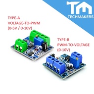 Voltage-to-PWM Converter (0-5V/10V to 0%-100%) or PWM-to-Voltage (0%-100% to 0-5V/10V) PLC MCU Digit