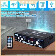 AK35 Bluetooth HiFi Stereo Audio Amplifier with USB TF RCA AUX + Remote Control