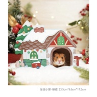 Christmas Series Hamster Shelter Winter Wood Nest House Landscape Hamster Nest Hamster Supplies Hamster Toys