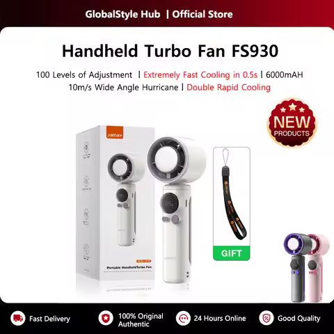 Portable Handheld Cooling Fan LED Digital Display 100 Gear Speed 30°Foldable USB Charging Fan For Ou