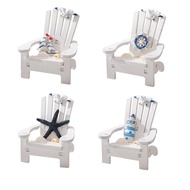4 PCS Mini Beach Chair Household Wooden Chair Craft Ornament Table Art Ornament Decoration