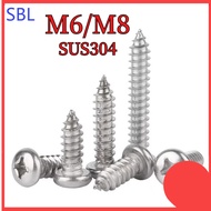 [SS-HX] 304 Stainless Steel Cross Round Head Self-Tapping Screw M6/M8