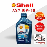 Shell Advance 4T AX7 10W40 Synthetic Based 1 Litter Engine Oil Minyak Hitam Pelincir 100% Original Shell