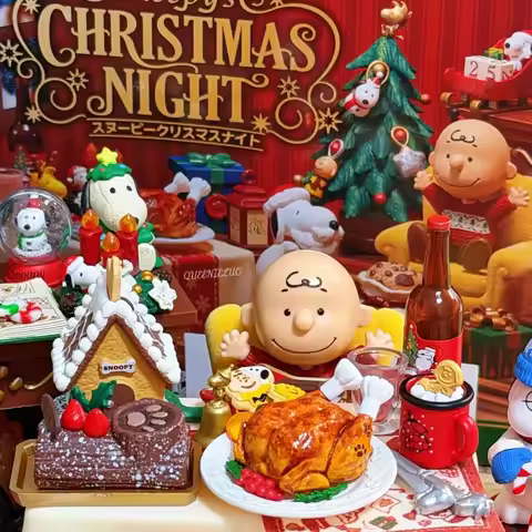 In-Stock Re-ment Snoopy Christmas Night Gift Christmas Tree Rement Box Egg